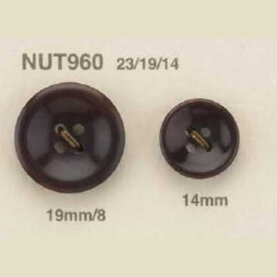 NUT960 Bottone a 4 fori in noce