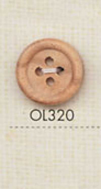 OL320 Bottone in legno naturale a 4 fori
