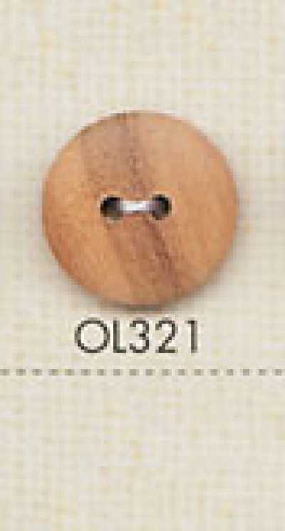 OL321 Bottone a due fori in legno naturale