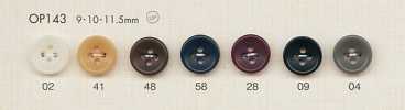 OP143 Bottone in poliestere a 4 fori, semplice, colore sobrio