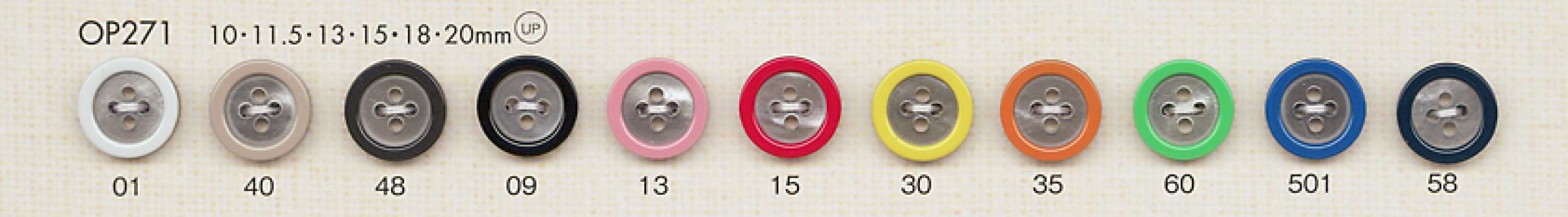 OP271 Bottoni in poliestere colorati per camicie