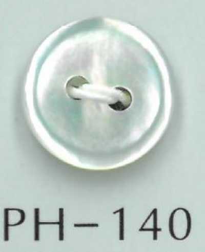 PH140 Bottone in conchiglia con bordo a 2 fori