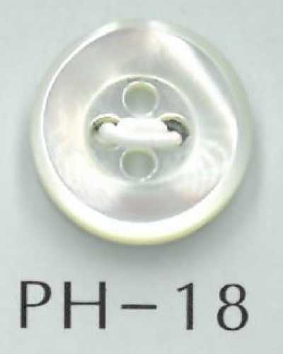 PH18 Bottone in conchiglia incassato a 4 fori