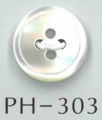 PH303 Bottone in conchiglia a 4 fori con bordo stretto