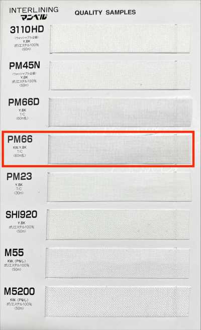 PM66 Interfodera termoadesiva (nastro) Inber Series, tipo morbido
