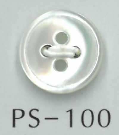 PS100 Bottone in conchiglia a 4 fori con bordo