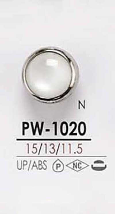 PW1020 Bottone a gambo con cappuccio e chiusura, effetto conchiglia, tintabile, a 4 fori