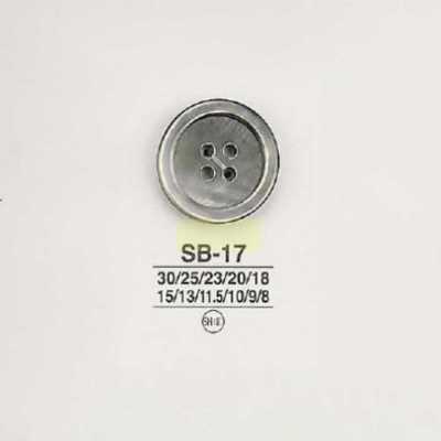 SB17 Bottone in vera conchiglia-Conchiglia madreperla nera-