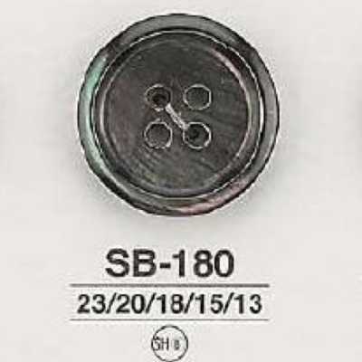 SB180 Bottone in conchiglia madreperla nera a 4 fori