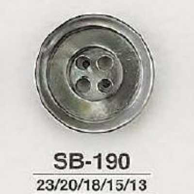 SB190 Bottone in conchiglia madreperla nera a 4 fori