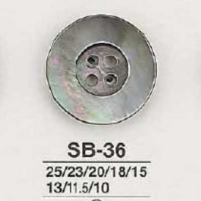 SB36 Bottone a 4 fori in madreperla nera