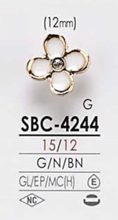SBC4244 Bottone in metallo con motivo floreale per tintura