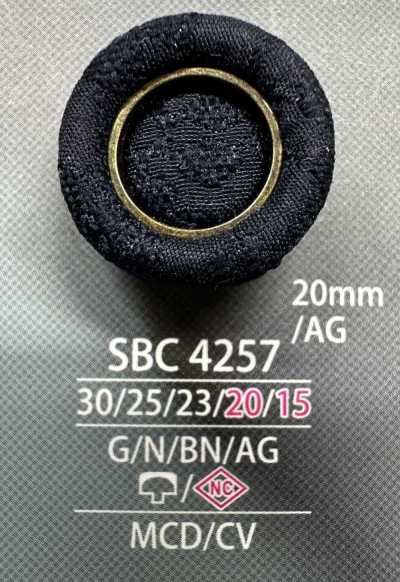 SBC4257 Bottone rivestito combinazione con cappuccio ad anello e gambo chiuso