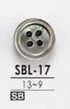SBL17 Bottone a 4 fori in conchiglia di madreperla nera incolore