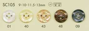 SC105 DAIYA BUTTONS Serie HYPER DURABLE resistente agli urti Bottone in poliestere effetto madreperla