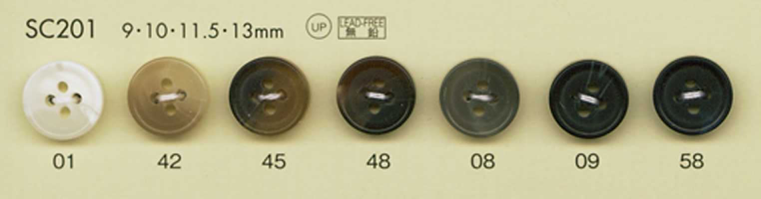 SC201 DAIYA BUTTONS Serie HYPER DURABLE resistente agli urti Bottone in poliestere stile corno di bufalo