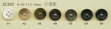 SC202 DAIYA BUTTONS Serie HYPER DURABLE resistente agli urti Bottone in poliestere stile corno di bufalo