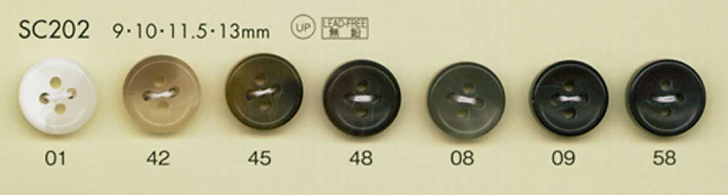 SC202 DAIYA BUTTONS Serie HYPER DURABLE resistente agli urti Bottone in poliestere stile corno di bufalo