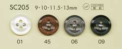 SC205 DAIYA BUTTONS Serie HYPER DURABLE resistente agli urti Bottone in poliestere effetto conchiglia