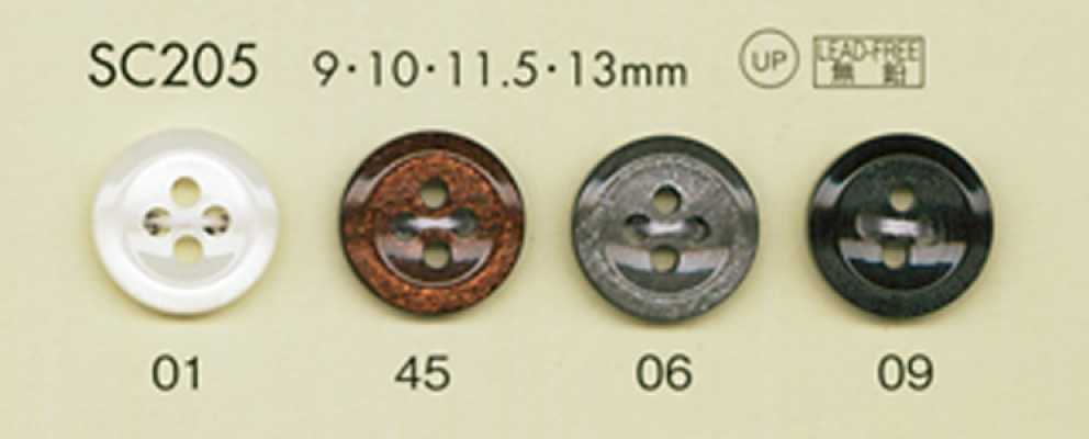 SC205 DAIYA BUTTONS Serie HYPER DURABLE resistente agli urti Bottone in poliestere effetto conchiglia