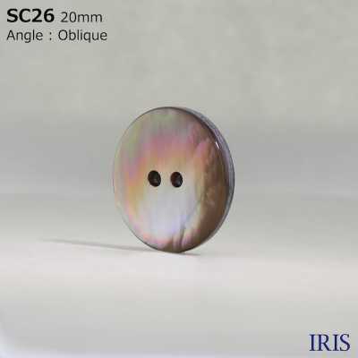 SC26 Conchiglia In Materiale Naturale Realizzata Con Bottone Lucido A 2 Fori[Pulsante] IRIS Sottofoto