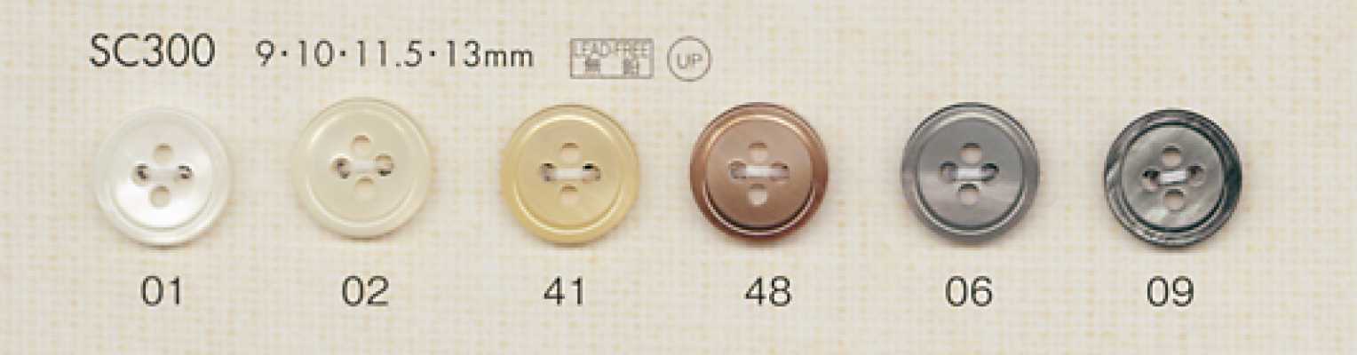 SC300 DAIYA BUTTONS Bottone in poliestere effetto conchiglia