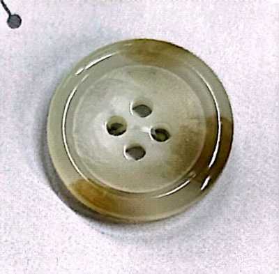 SCOTCH161 [Stile corno di bufalo] Bottone a 4 fori, con bordino, lucido