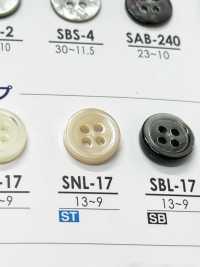 SNL17 Bottone Incolore Con 4 Fori Frontali Realizzati In Conchiglia Takase[Pulsante] IRIS Sottofoto