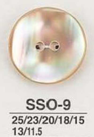 SSO9 Bottone lucido a 2 fori in materiale naturale di conchiglia