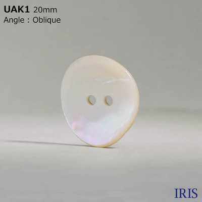UAK1 Bottone Lucido A 2 Fori Con Foro Frontale Tinto In Conchiglia In Materiale Naturale[Pulsante] IRIS Sottofoto