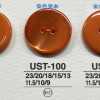 USB100 Bottone in conchiglia di madreperla naturale tinto nero, 2 fori frontali, lucido