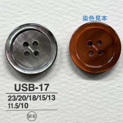 USB17 Materiale naturale, tinto, realizzato in madreperla nera, a quattro fori, bottone lucido