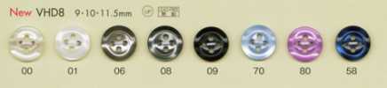 VHD8 Bottone in poliestere stile conchiglia serie HYPER DURABLE resistente agli urti DAIYA BUTTONS