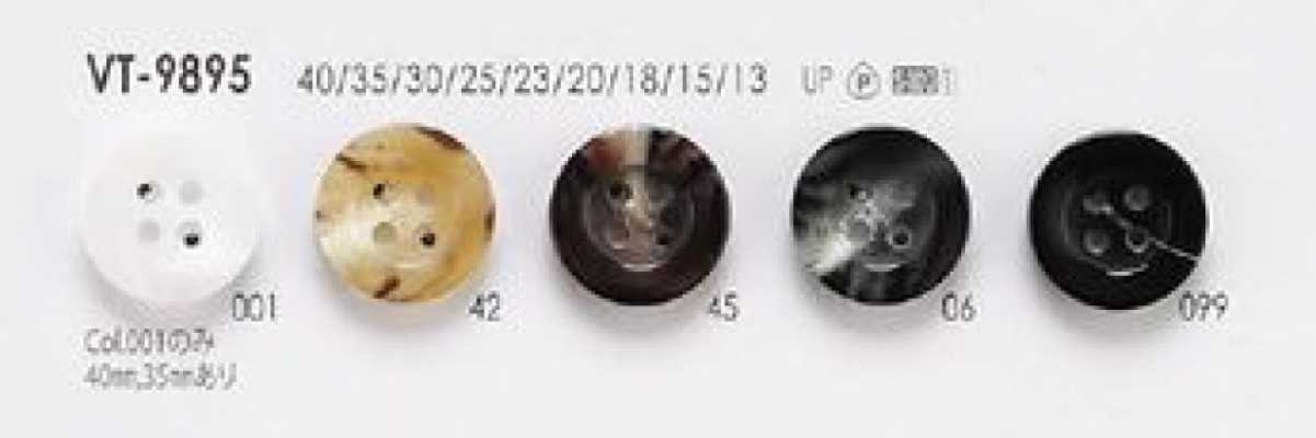 VT9895 Bottone in poliestere a 4 fori stile corno di bufalo