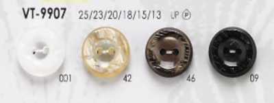 VT9907 Bottone in resina poliestere a 2 fori con foro frontale