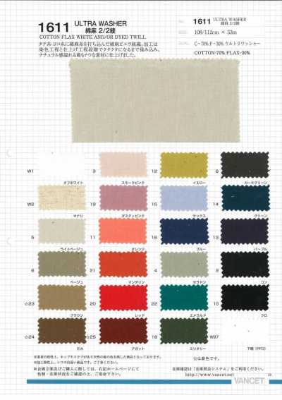 1611 ULTRA WASHER Cotone/Lino Twill 2/2