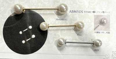 AB8651N Spilla Baton perlata