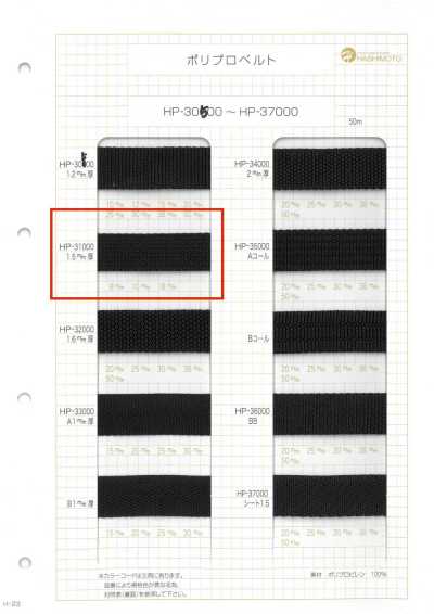 HP31000 Nastro in polipropilene, spesso 1,5 mm