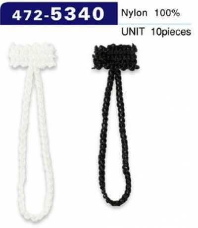 472-5340 Asole e bottoni, tipo cordoncino a catena, lunghezza totale 52 mm (10 pezzi)
