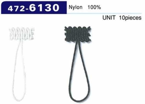 472-6130 Asole e bottoni, tipo cordino intrecciato, lunghezza totale 40 mm (10 pz.)