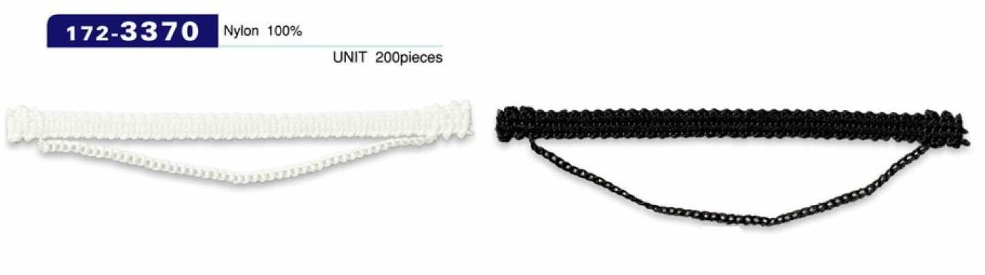 172-3370 Asole e bottoni, tipo cordoncino a catena, ca. 7 mm A x 85 mm L (200 pz.)