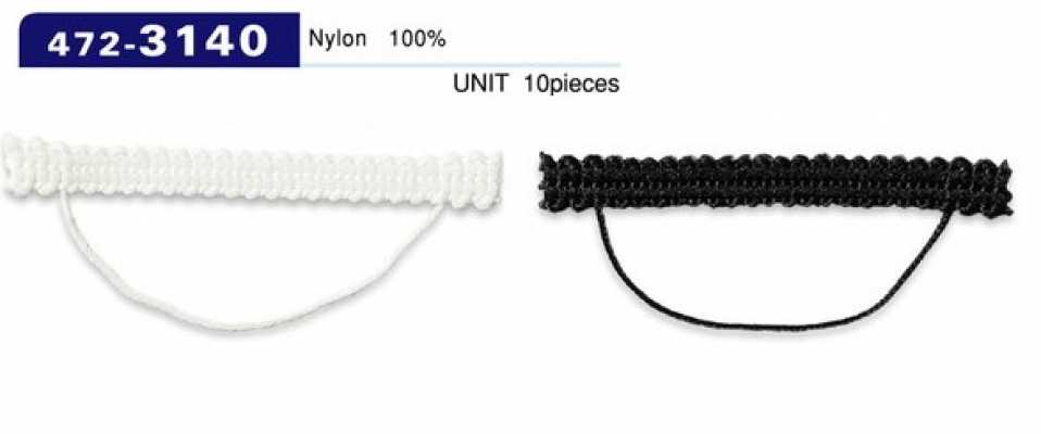 472-3140 Asole e bottoni, tipo cordoncino intrecciato, orizzontale, 56 mm (10 pz)