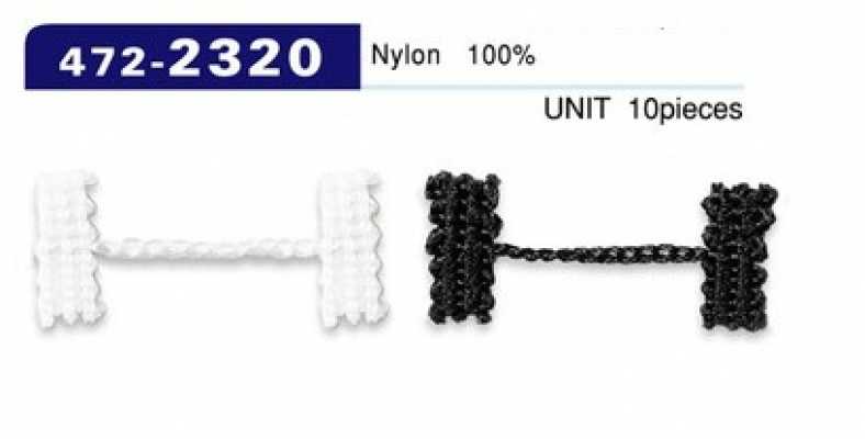 472-2320 Tappo fermacordino per asole e bottoni, tipo cordino a catena, lunghezza totale 33 mm (10 pz)