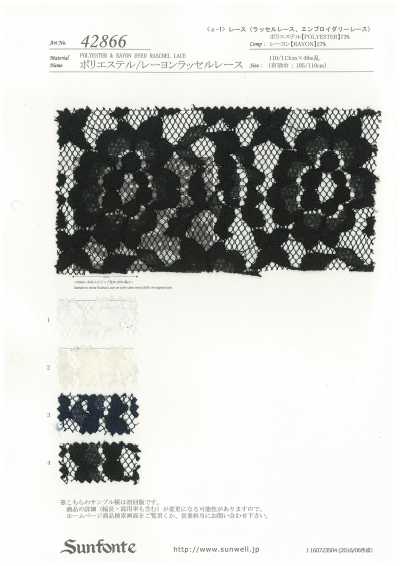 42866 Merletto raschel in poliestere/rayon