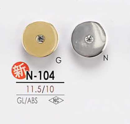 N104 Bottone con pietra di cristallo stile pin curl