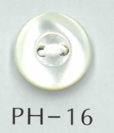 PH16 Bottone in conchiglia con bordo a 2 fori