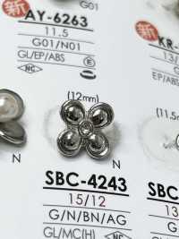 SBC4243 Bottone In Metallo Con Motivo Floreale[Pulsante] IRIS Sottofoto