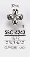 SBC4243 Bottone In Metallo Con Motivo Floreale