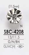 SBC4208 Bottone In Metallo Con Motivo Floreale
