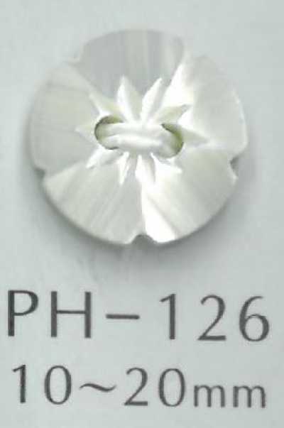 PH126 Bottone in conchiglia a 2 fori a forma di fiore